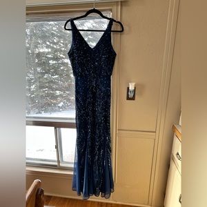 Blue sequined dress worn once